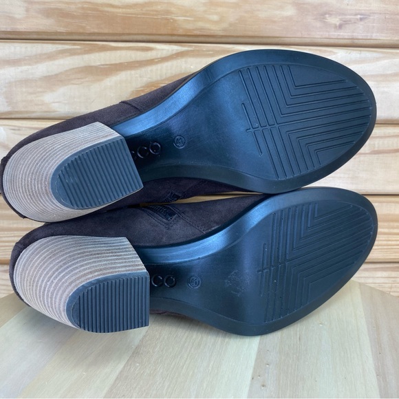 ECCO Women's 41 Sartorelle Brown Suede Leather Chelsea Boot Biker Western Bootie - Picture 6 of 15